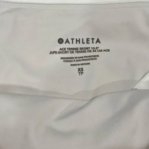 Athleta Ace Tennis Skort White 13.5” Size XS Athletic Running Golf Skirt - Image 5