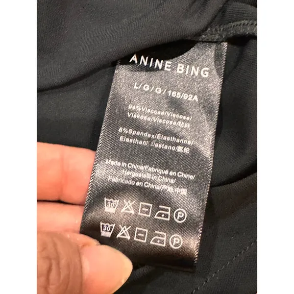 Anine Bing Amaya Black Keyhole Mini Dress Long Sleeve Women’s L - Image 9