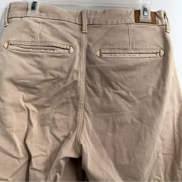 American Eagle Super High Rise Baggy Wide Leg Chino Pants Beige 6 Short - Image 5