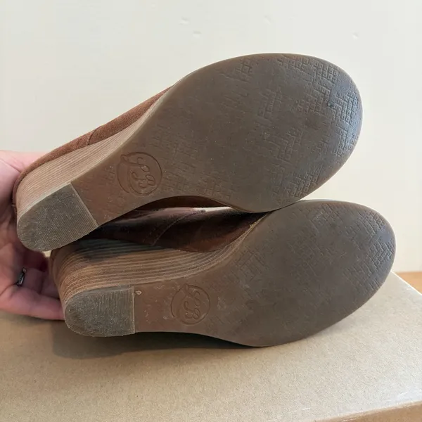 Lucky Brand Suede Wedge Ankle Booties LK- YONIANA‎ Chipmunk Brown 5.5M Capsule - Image 2
