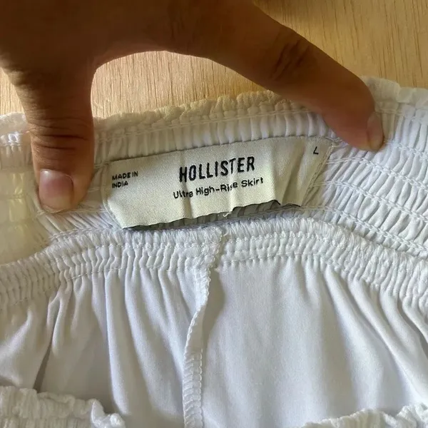 Hollister White Ultra High-Rise Skirt Women’s Size Large | Boho Mini Layered - Image 3