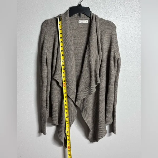 Abercrombie & Fitch Women Gray/Beige Open Cardigan Sweater‎ size XS/S. - Image 5