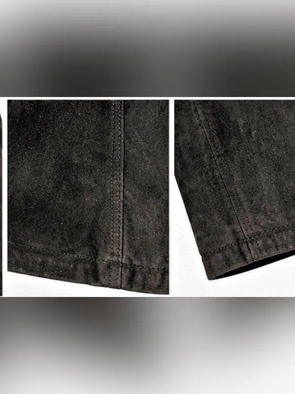Vintage G-III Black Genuine Suede Leather Tailored Blazer Jacket M - Image 9
