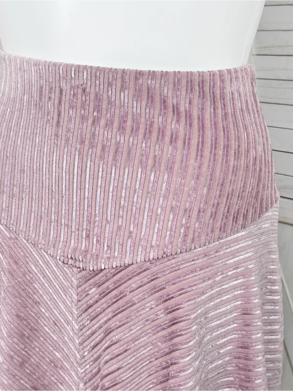 Free People Camden Velour Corduroy Skater Mini Skirt Pink Large Ballet Fairy - Image 6