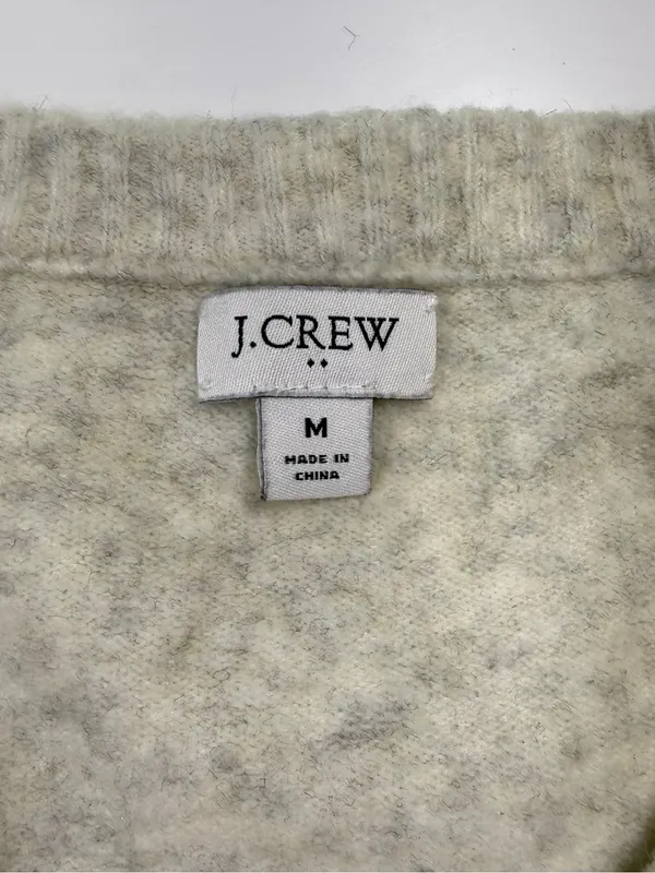 J. Crew Wool Blend Colorblock Crewneck Sweater in Cream, Brown & Navy - Image 5