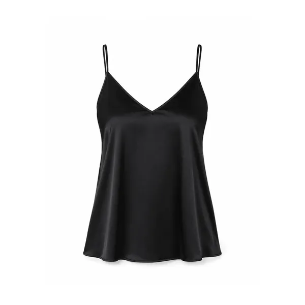 Ettitude Sateen Cami Onyx Black 100% Bamboo Lyocell Sleep‎ Tank BLCM17000WL L - Image 2