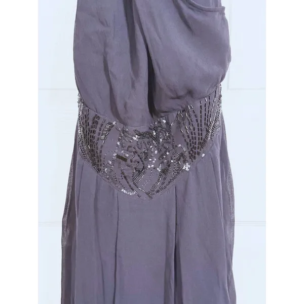 Ted Baker Silk Sequin Beaded Mini Dress Womens M Black Cocktail Old Hollywood - Image 11