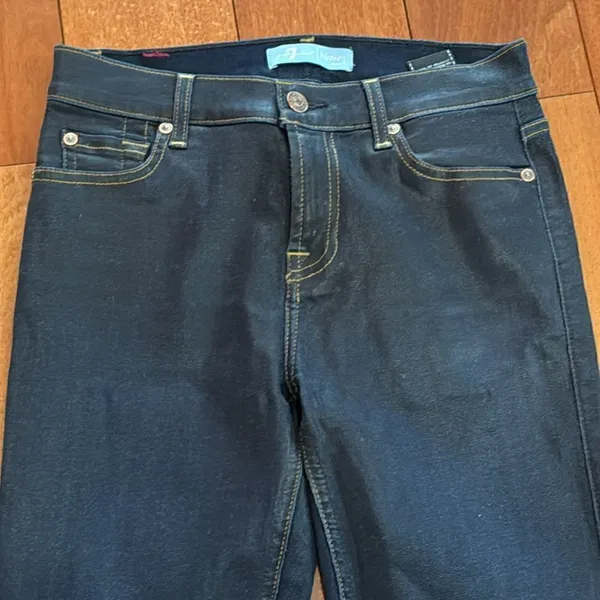 7 For All Mankind b(air) Skinny Jeans Womens Dark‎ Indigo Stretch Denim 26 - Image 2