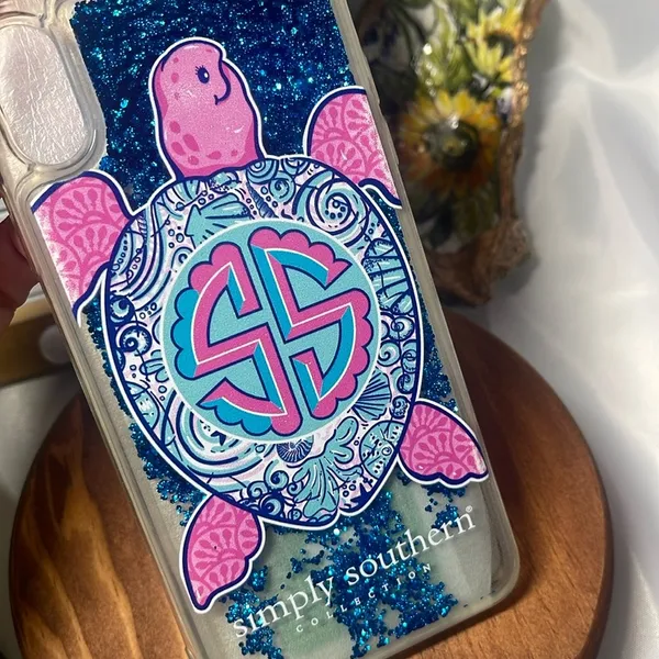 Simply Southern iPhone XS Max Case Turtle design glitter NWOT - Image 2