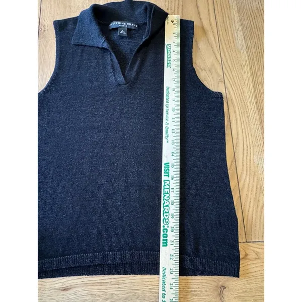 Josephine Chaus‎ Black Sleeveless Lightweight Polyester Blend Sweater Size Large - Image 3