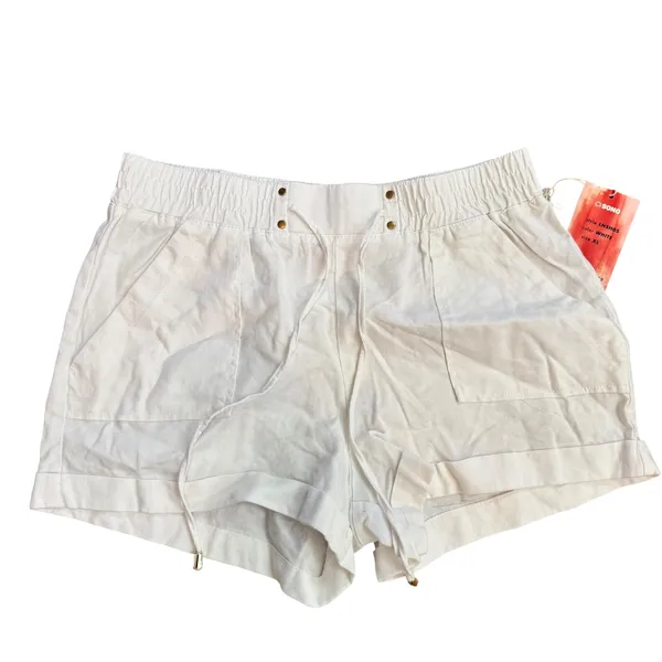 Ci‎ Sono Linen Collection White Shorts XL Drawstring Elastic Waist Pockets - Image 10