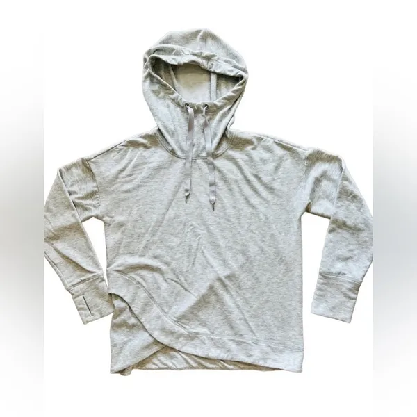 Yogalicious‎ Activewear Grey Hooded Fleece Pullover Top MEDIUM Sporty Workout - Image 2