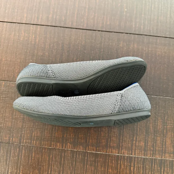 Rothys The Point Womens 5 Grey Birdseye Knit Flat Shoes Preppy Loafer Slip On - Image 4
