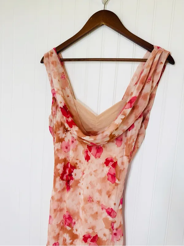 ASTR Cecilia Cowl Neck Maxi Dress Small Mauve Pink Floral Wedding Guest Revolve - Image 5
