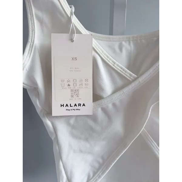 Halara White Twist Back Ribbed Tank Top Athleisure Sz XS - Image 5