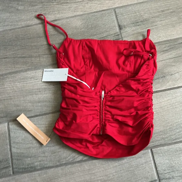 Reformation Tiana top in lipstick red - Image 5