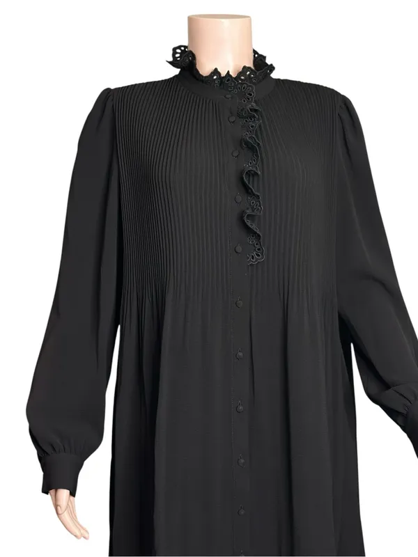 SÉZANE Camelia Long Sleeve Mini Dress, Black, FR42/US10 - Image 10