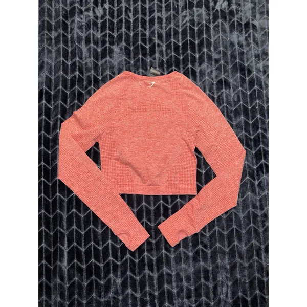 Gymshark Vital Seamless Orange Long Sleeve Crop Top Size XSmall - Image 4