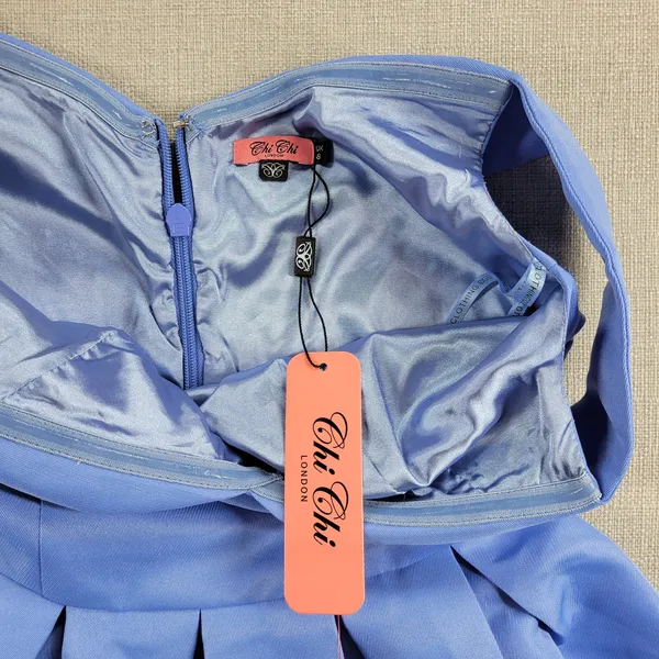 Chi Chi London Womens Marlie Dress Size 8 Blue Off-shoulder Cocktail NEW - Image 10