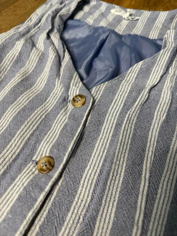 Hippie Rose Blue and White Striped Vest - Image 3