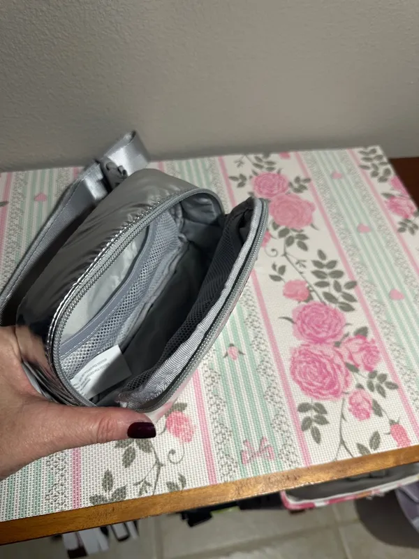 Adjustable Metallic Silver Mini Crossbody Bag NWT - Image 4