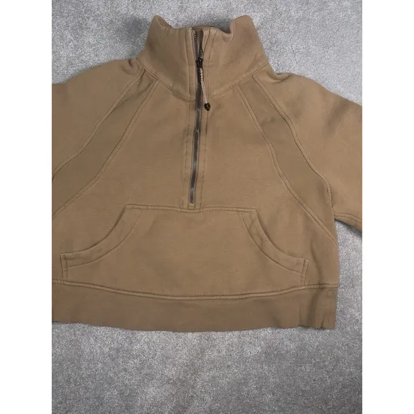 Lululemon Scuba Oversized Funnel-Neck Half Zip Filbert Tan Small - Image 3