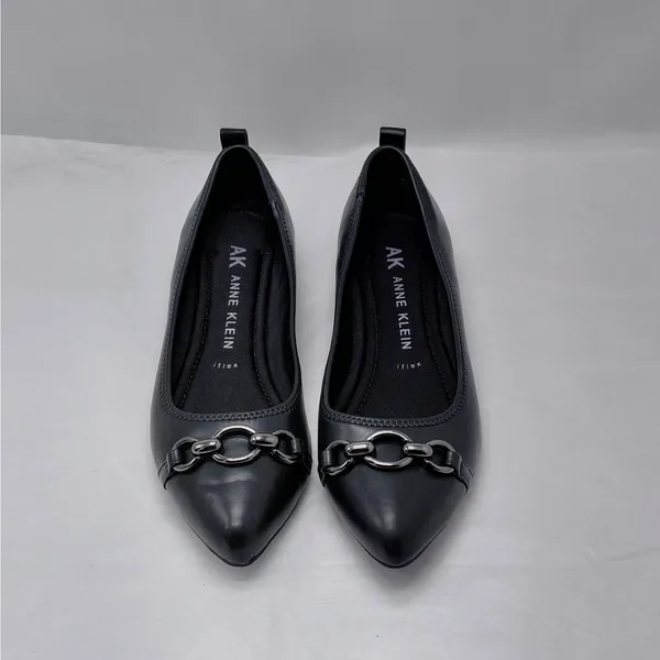 Anne Klein Womens Ballet Flats Size 8 Black Slip On Pointed Toe Shoe Office Chic - Image 11