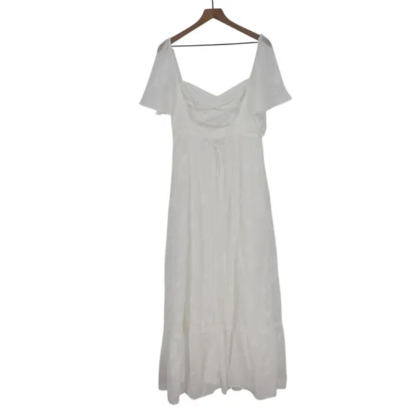 Lulus Tailor Made For You Maxi Dress Womens Large White Jacquard Sweetheart Neck - Image 7