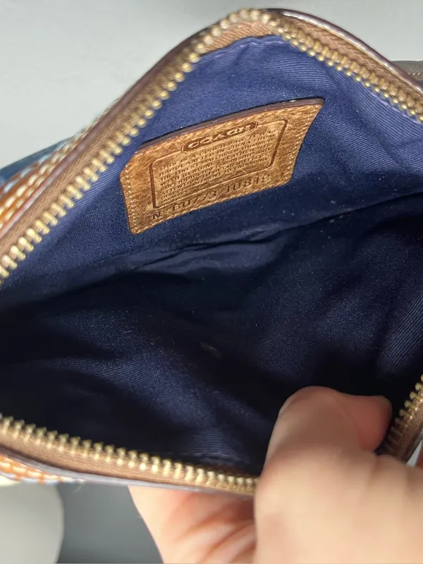 Vintage Coach Denim Sig Patchwork Floral Embroidered Crossbody Purse Bag 10819 - Image 9