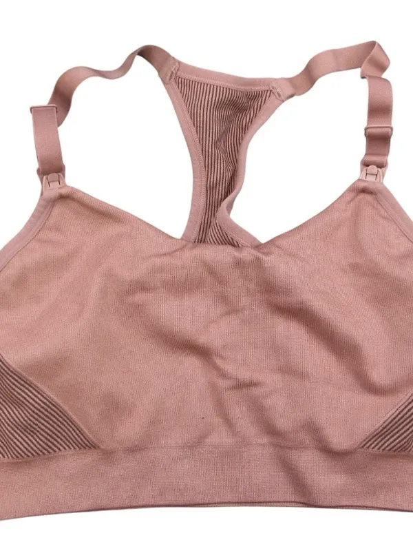 Auden Nursing Maternity Seamless Racerback Wireless Bralette - Dusty Rose Pink - Image 2