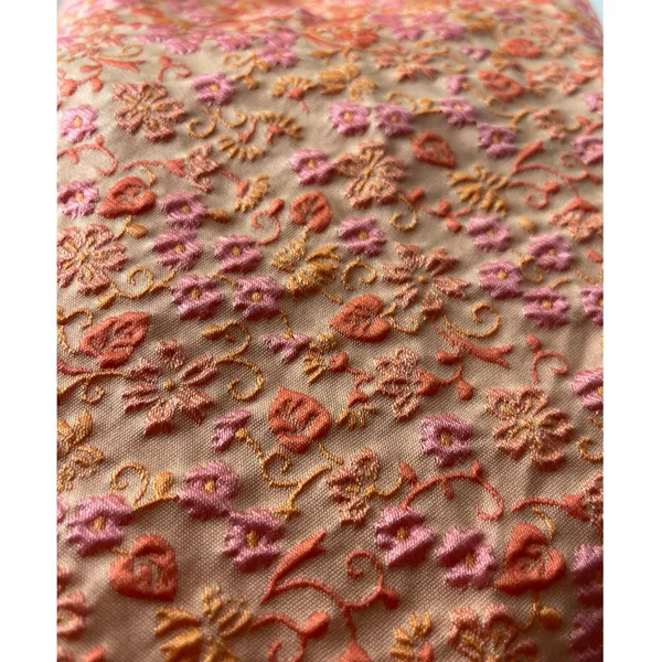 Entro Always A Romantic Coral Floral Jacquard Midi Dress Pockets Size Large‎ - Image 11