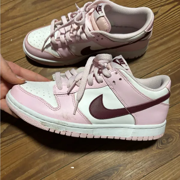 Nike Pink Foam and White Dunk Low Sneakers - Image 10