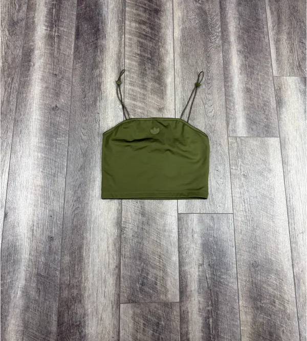 Adidas Olive Crop Top - Image 2