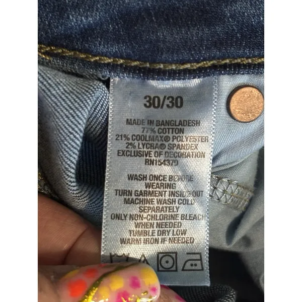 Aeropostale Light‎ Super Skinny Mid Rise Distressed Denim Jeans Size 30x30 - Image 5