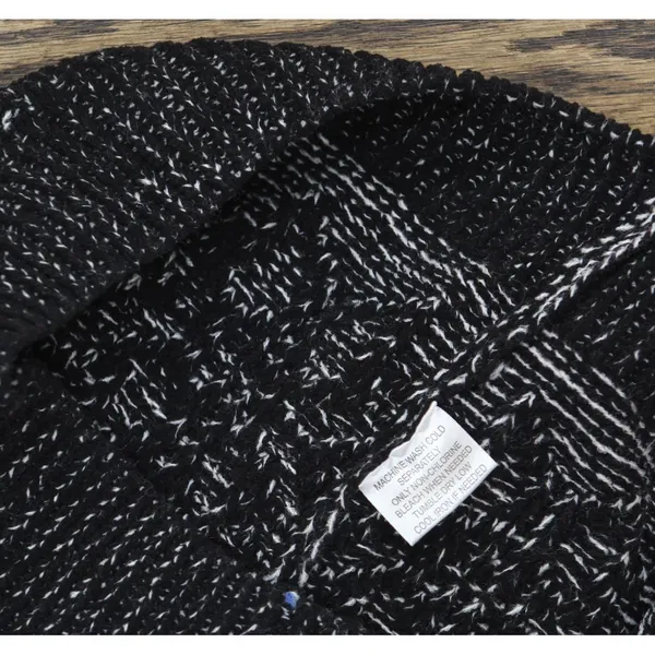 Weatherproof Vintage Mock Neck Ribbed Knit Pullover Sweater Caviar Black XS - Image 4