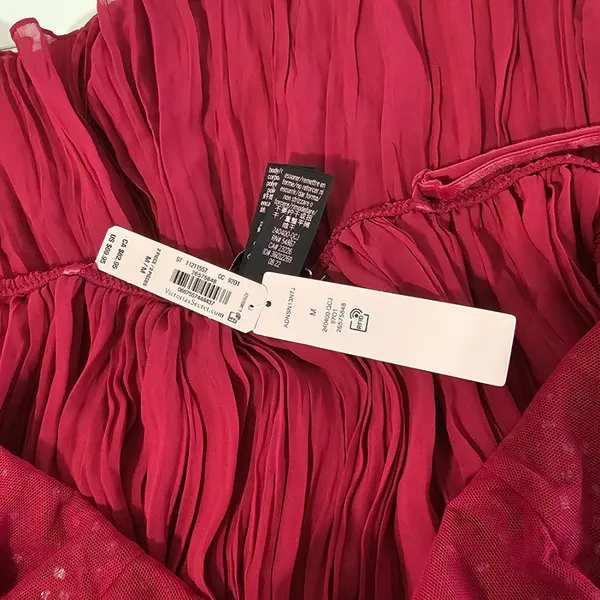 Victoria's Secret Pleated Embellished Babydoll - Claret Red - Size M - 11211557 - Image 13