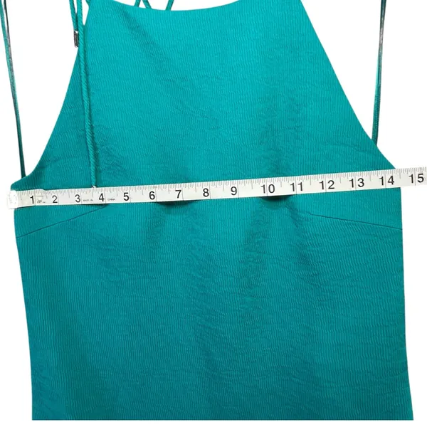 C/MEO Collective Star Lesson Dress Womens S Green Asymmetric Halter Textured‎ - Image 7