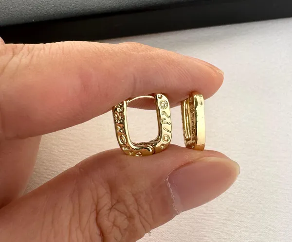 Small Geometric Square Hoop Earrings for Women - Image 5