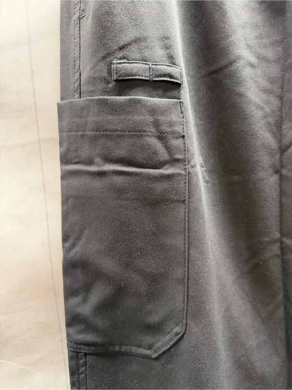 Grey's Anatomy NWT Black 5 Pocket Elastic Contrast Drawcord Scrub Pants Large - Image 3
