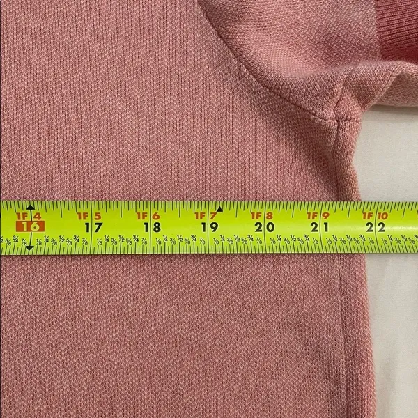 Banana Republic Pink Lace Birdseye Stitch Knit Sweater Polo Womens Medium Preppy - Image 6