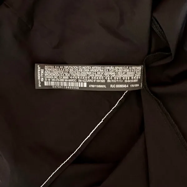 ZARA‎ Luiza Black Midi Dress Tie Back Contrast Stitching Pockets Poplin X-Large - Image 14