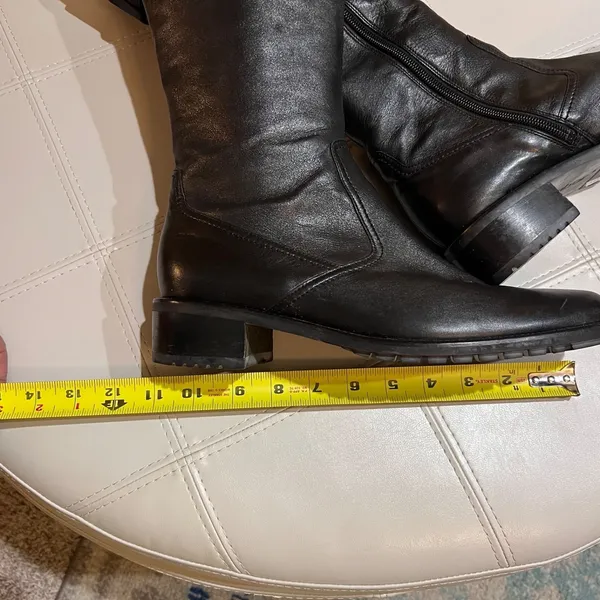 Gabor Black Leather Riding‎ Boots Buckle Detail Rubber Sole MRSP $235-Size 6.5 - Image 14