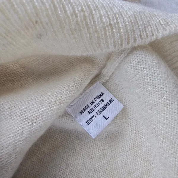 SPRING + MERCER NWT Cream Cashmere Sweater Red‎ Escape Script Logo Size Large Red - Image 6
