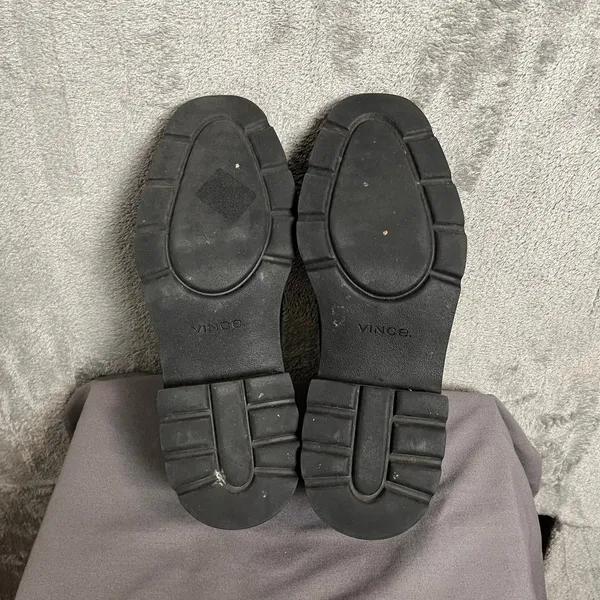 Vince Black Leather Robin Penny Loafer‎ Square Toe Chunky Women's 7.5 - Image 4