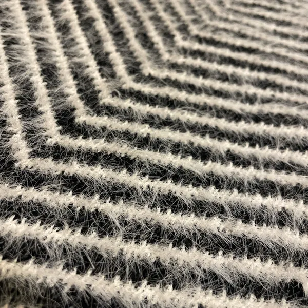 100% Acrylic Sweater. Womens. Small. Black & White Chevron. Fluffy Soft Texture. - Image 10