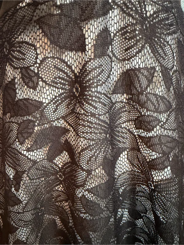 Studio Y Dark Brown Floral Lace Dress Size L Y2K Romantic Empire Waist - Image 8
