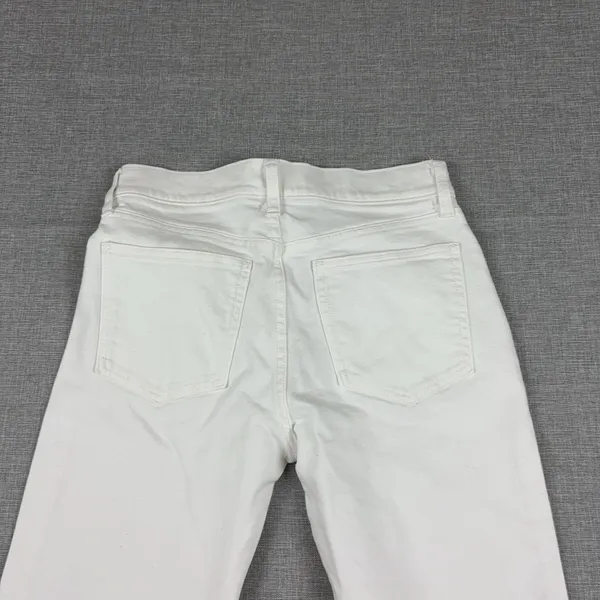 Gap Girlfriend Jeans Womens 25 White Mid Rise Relaxed Ankle Stretch Denim Casual - Image 11