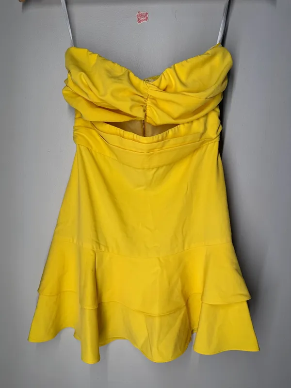 NBD x Naven Lauren‎ Bodycon Strapless Cutout Ruffle Cocktail Mini Dress Summer - Image 2