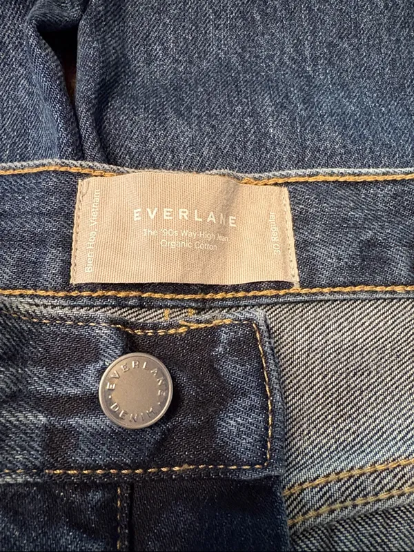 Everlane Women's Way-High Jean Medium Washed Blue button fly Size 30 NWT - Image 5