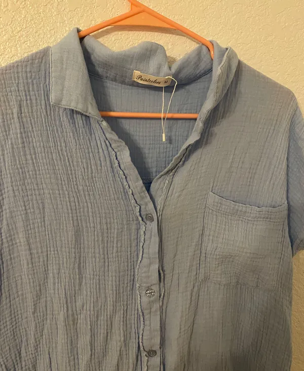 Boutique NWT Baby Blue Chambray Dress - Image 4